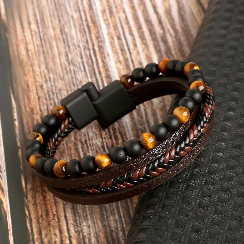 Leather Men's Bracelet Set - Armand