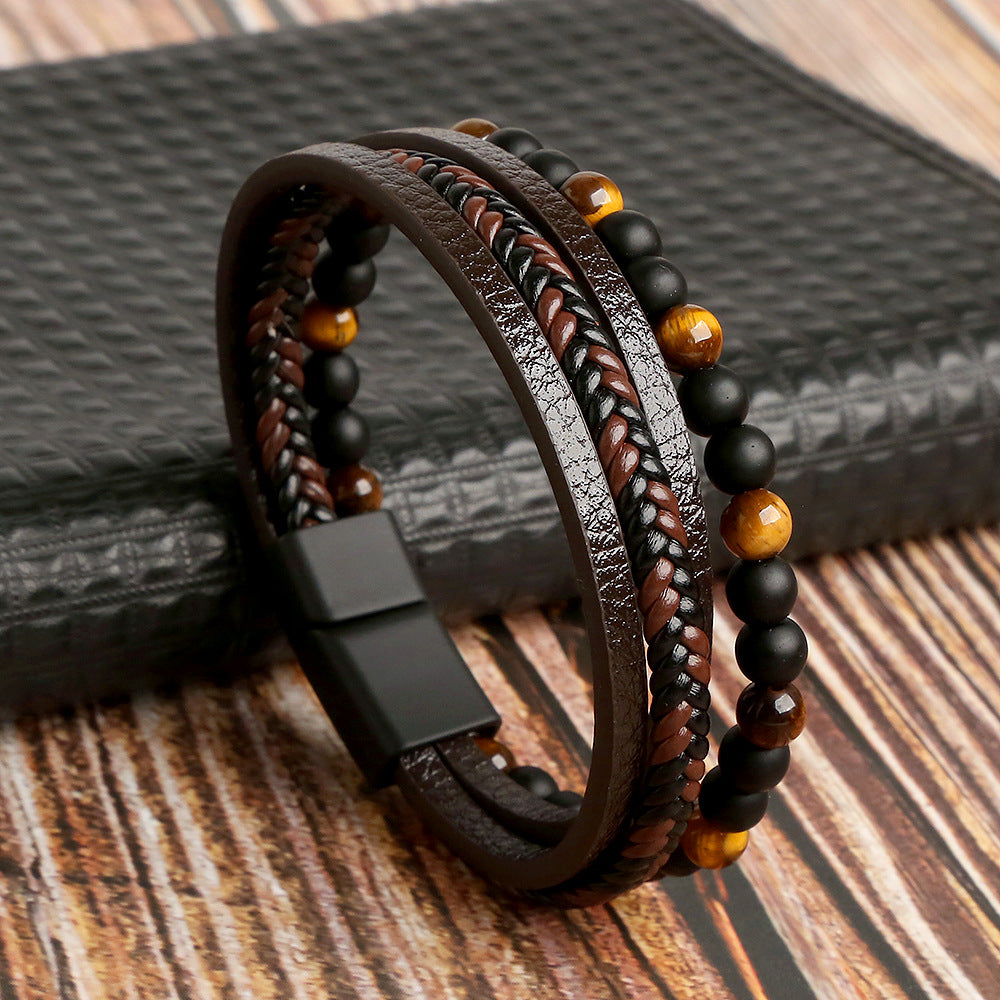 Leather Men's Bracelet Set - Armand
