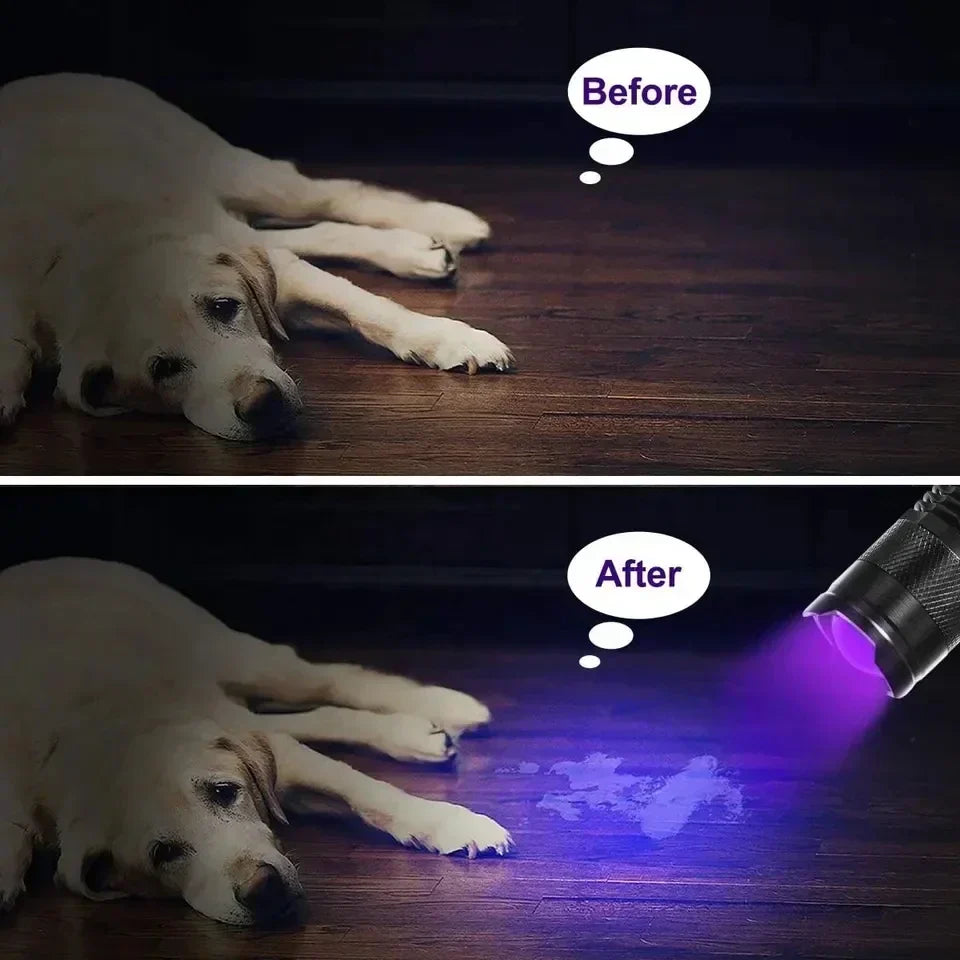 LED UV FLASHLIGHT - ULTRAVIOLET INSPECTION LAMP FOR PET URINE SPOTS AND STAIN DETECTION