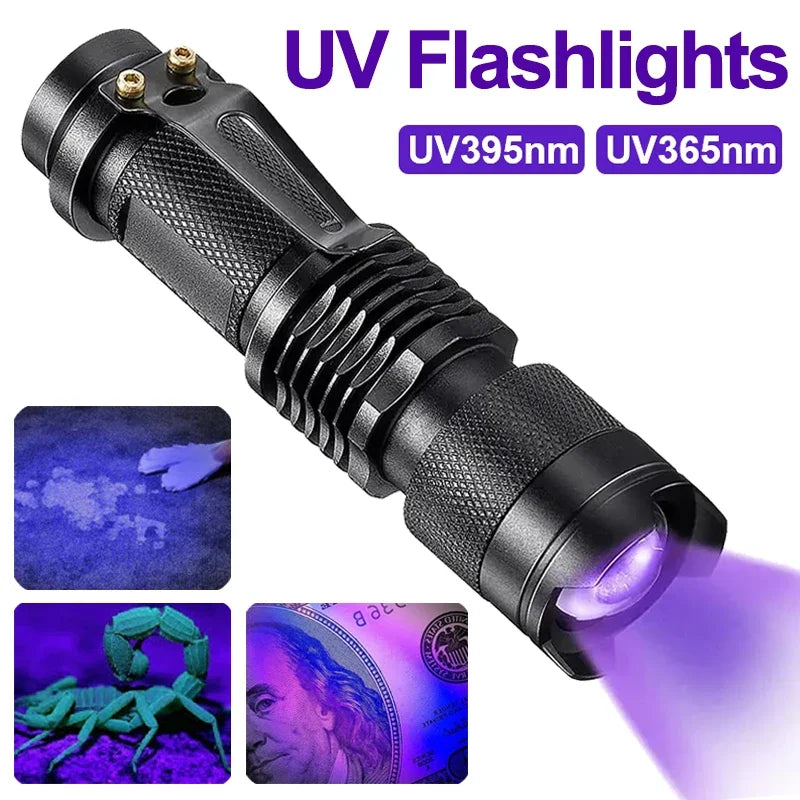 LED UV FLASHLIGHT - ULTRAVIOLET INSPECTION LAMP FOR PET URINE SPOTS AND STAIN DETECTION