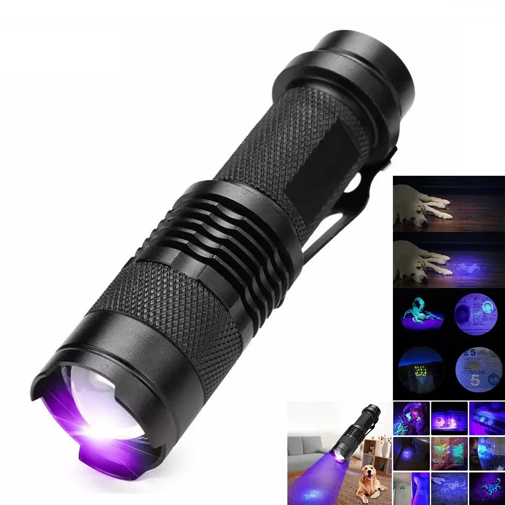 LED UV FLASHLIGHT - ULTRAVIOLET INSPECTION LAMP FOR PET URINE SPOTS AND STAIN DETECTION