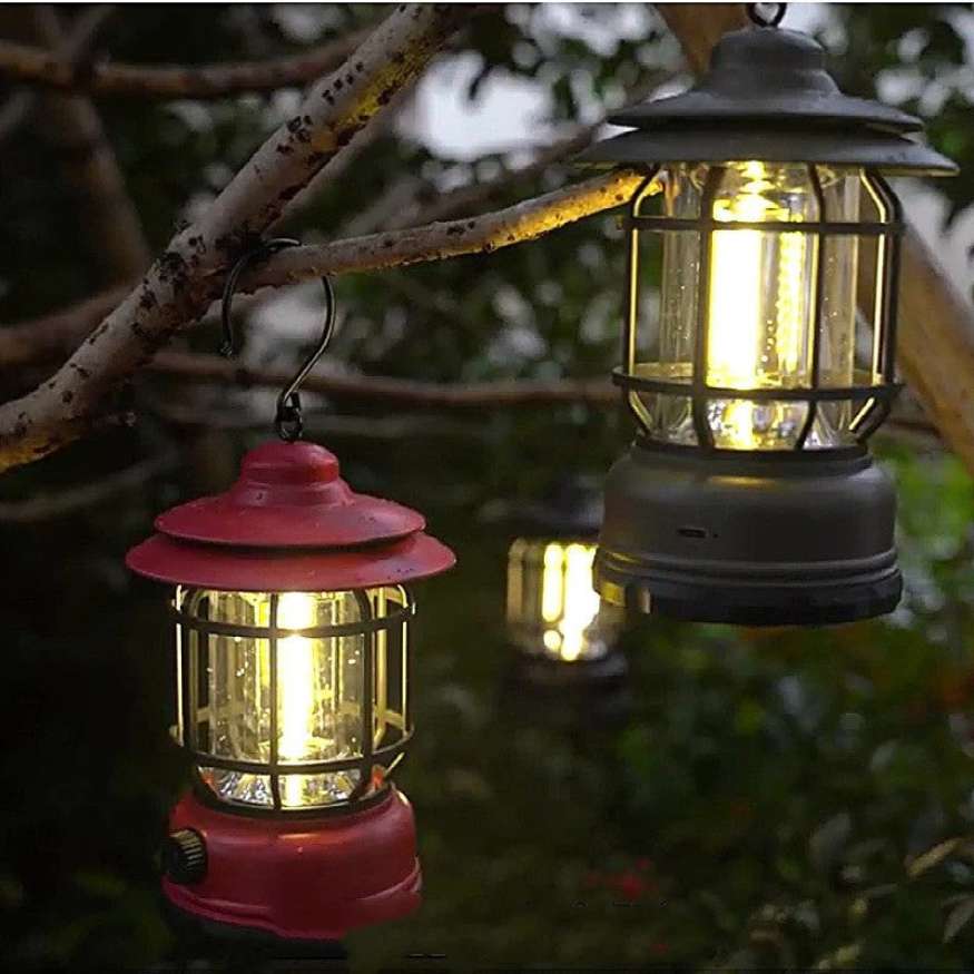 LightMate Rechargeable Camping Lantern – Vintage-Style LED with Dimmable Light
