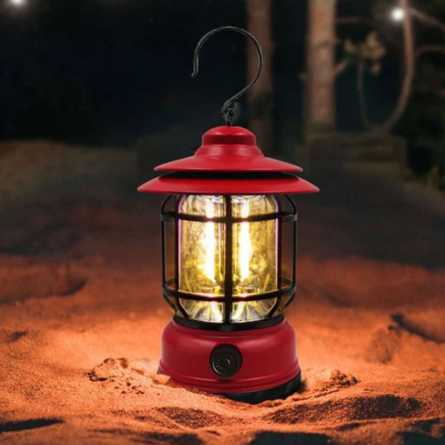 LightMate Rechargeable Camping Lantern – Vintage-Style LED with Dimmable Light