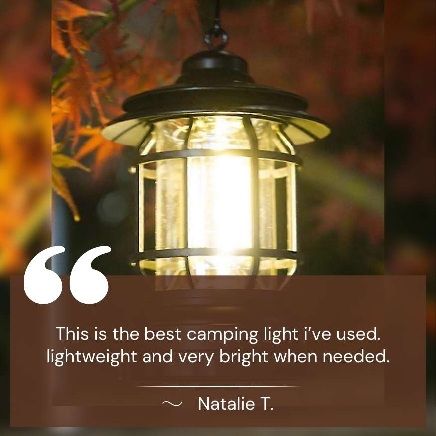 LightMate Rechargeable Camping Lantern – Vintage-Style LED with Dimmable Light