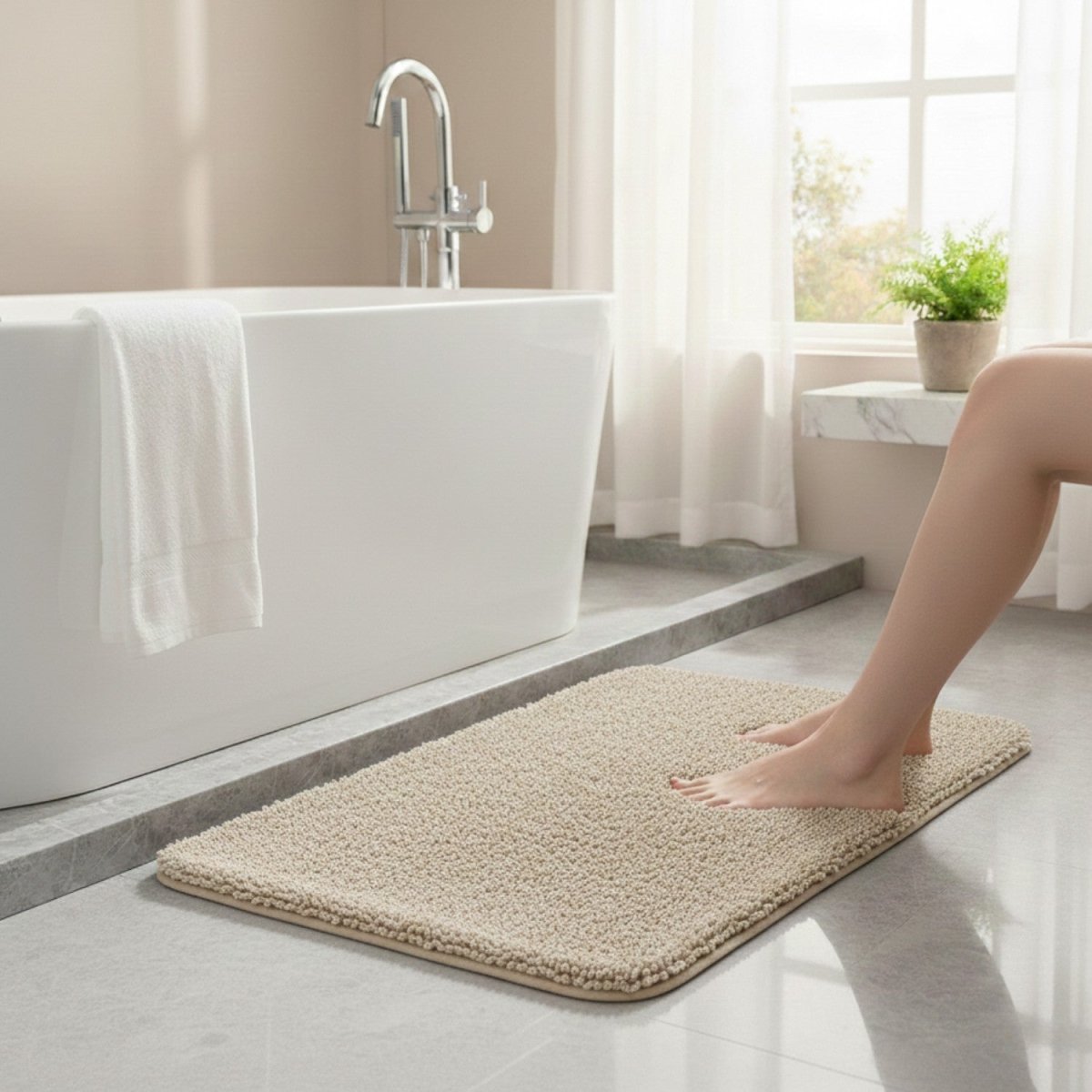 Luxury Thick Bath Mat with Non-Slip Backing