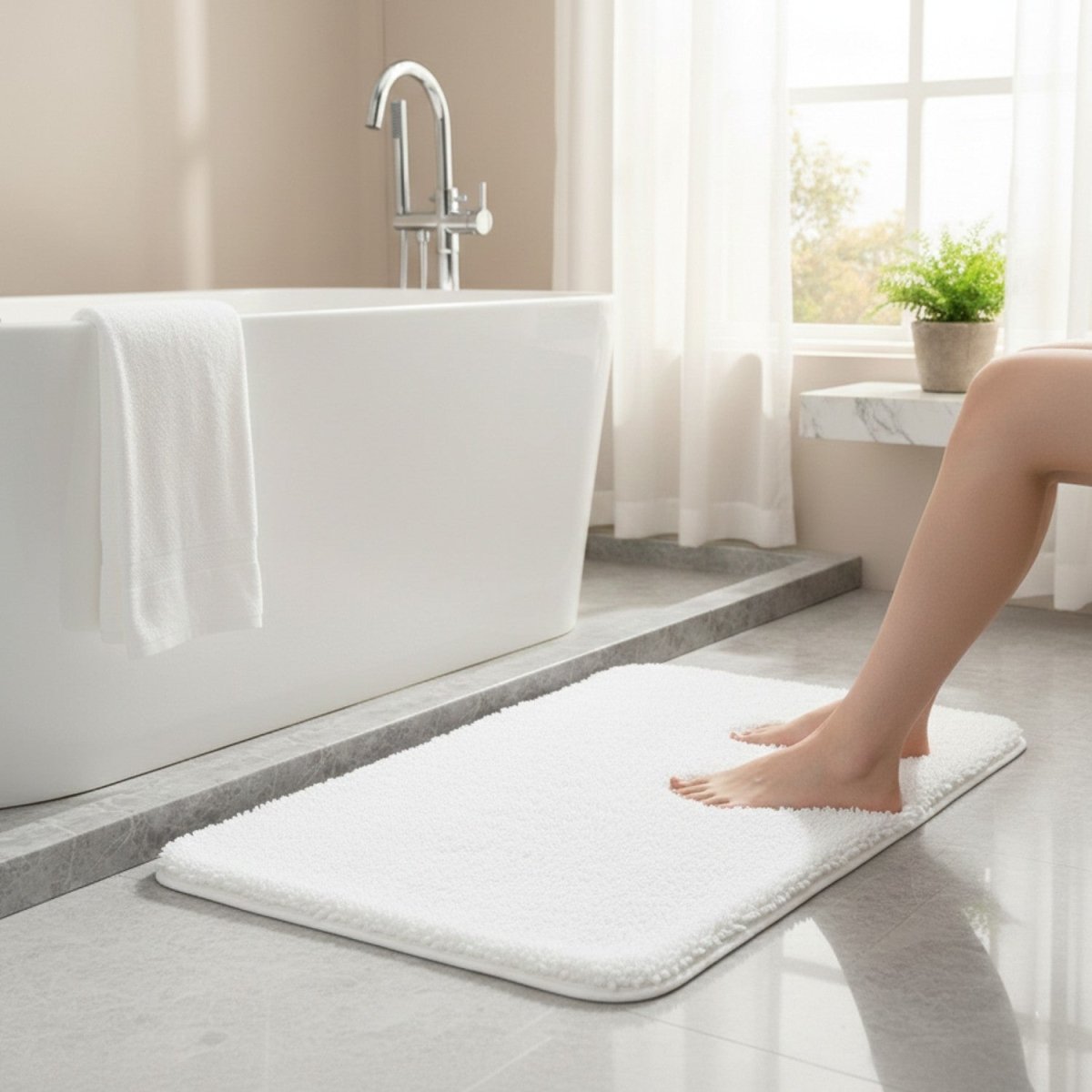 Luxury Thick Bath Mat with Non-Slip Backing