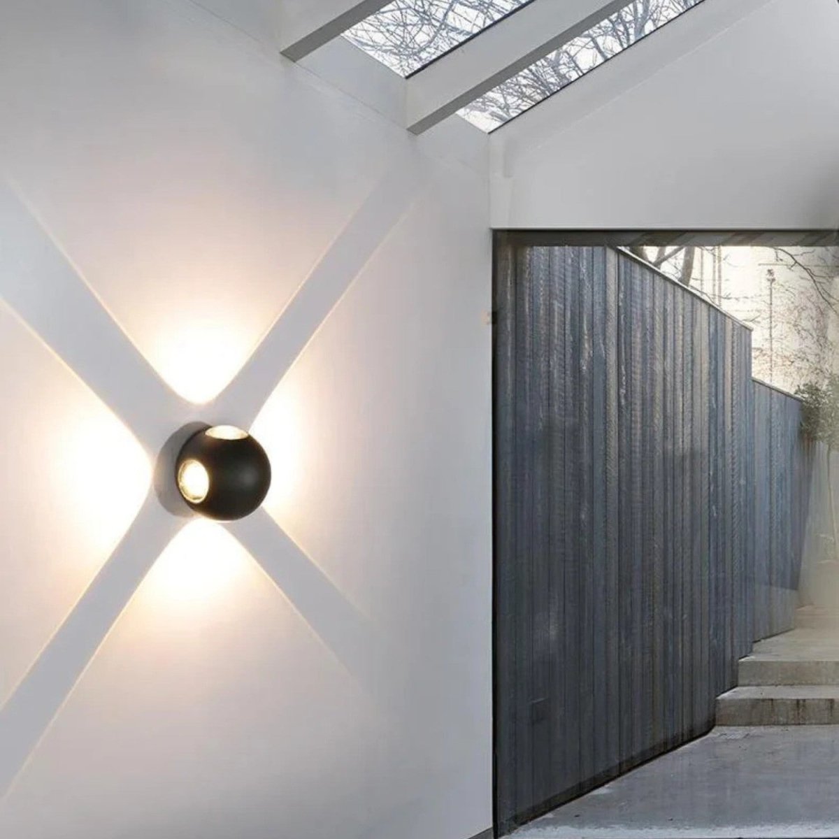 Matte Black Sculptural Beam Wall Light