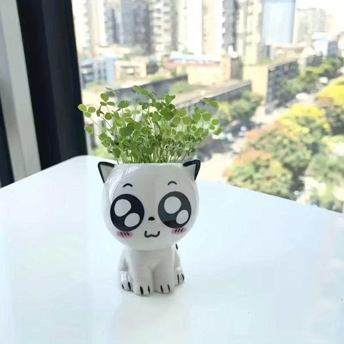 Mini Cat Ceramic Flowerpot for Small Plants