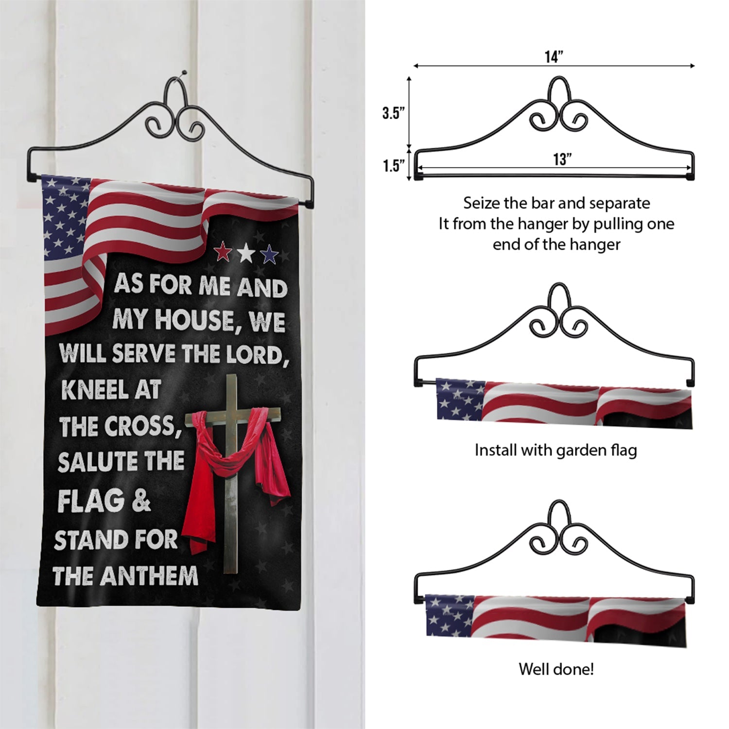 Flagwix Garden Flag Wall Hanger (Ideal for Flag/Banner with Width Smaller than 13")