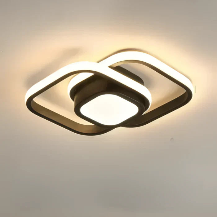 Modern LED Ceiling Lamp with Double Ring Design - Twilight Rings