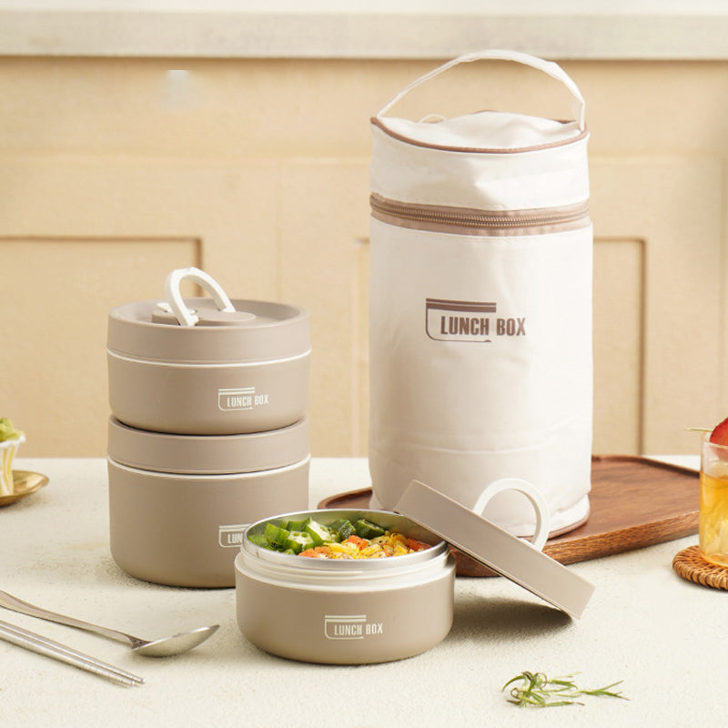 Multi-layer Insulated Lunch Box with FREE Carry Bag - ThermoBox