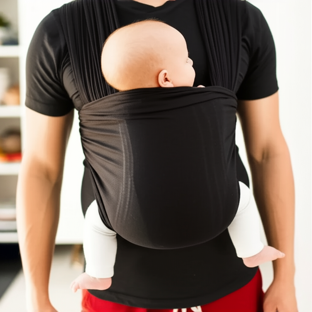 Cotton Babywearing T-Shirt with Built-In Pouch and Nursing Function