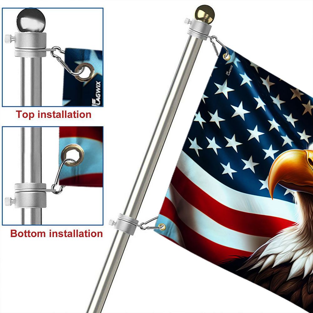 Flagwix American Flag, America Patriotic Eagle American Grommet Flag 3-Day Shipping