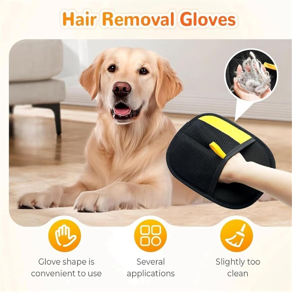 Pet Hair-Removing Gloves for Efficient Grooming