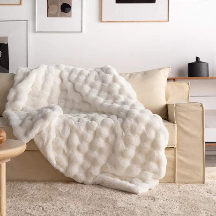 PlushHaven Faux Fur Weighted Blanket