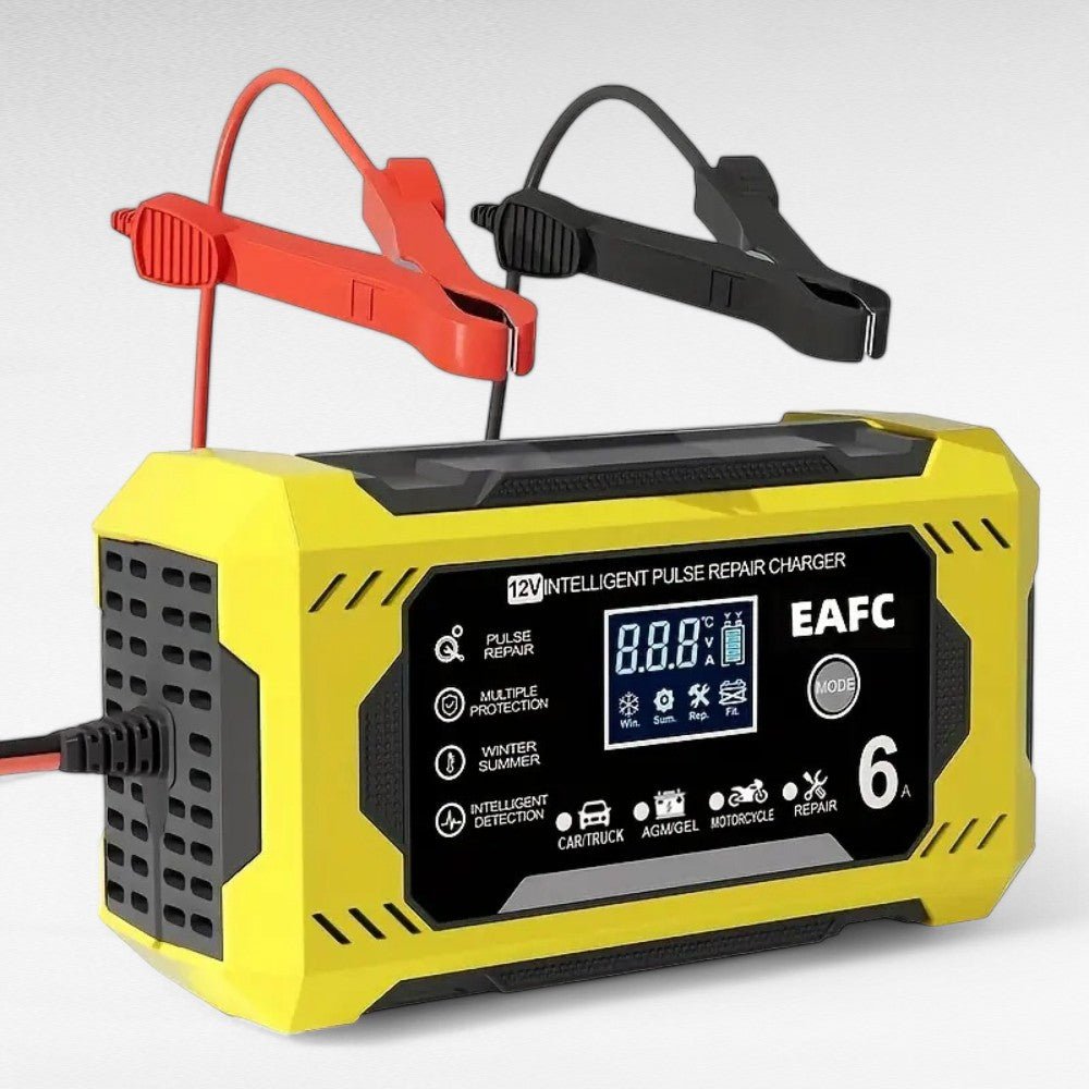 PowerPulse Car Battery Charger – 12V/24V, Pulse Repair, LCD Display