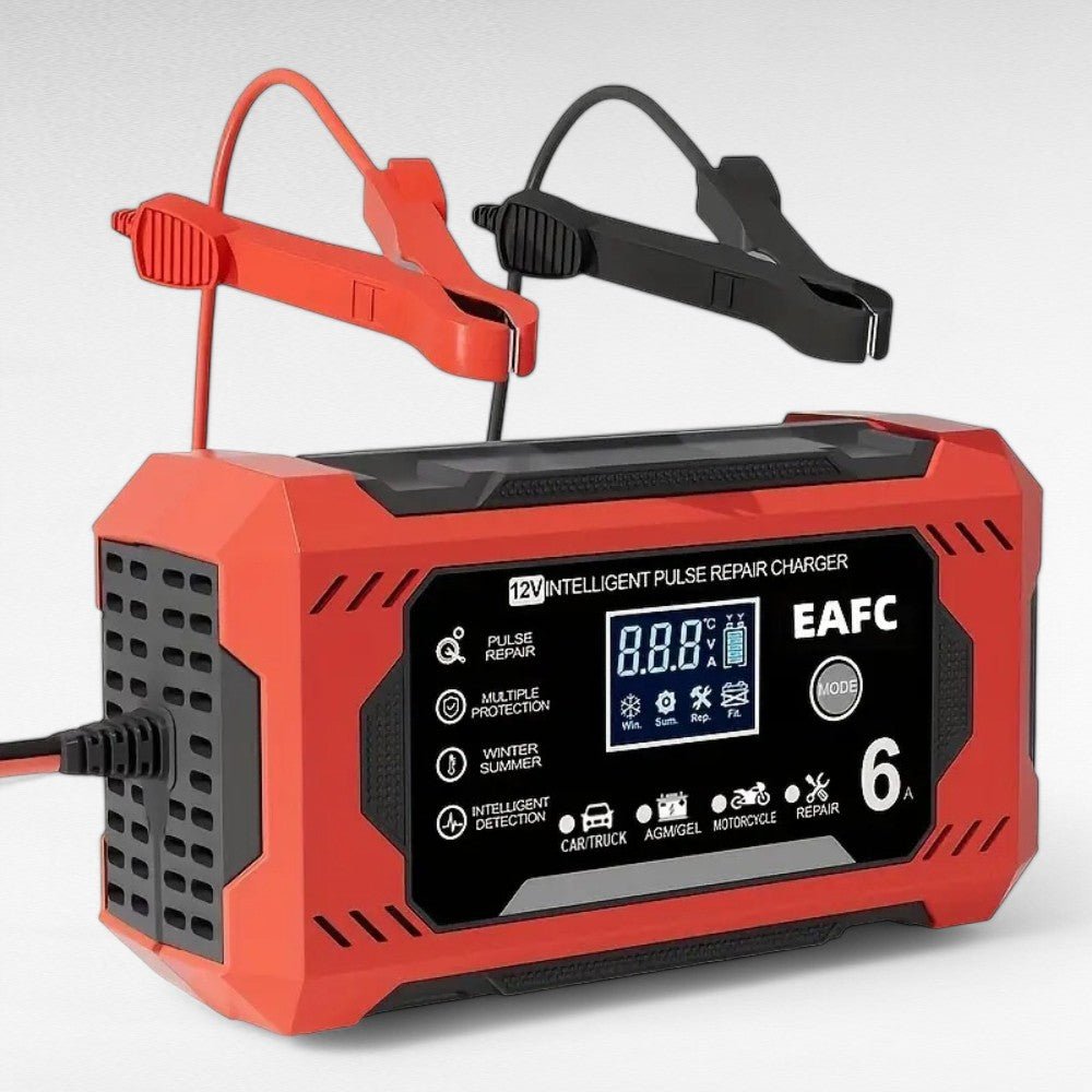 PowerPulse Car Battery Charger – 12V/24V, Pulse Repair, LCD Display