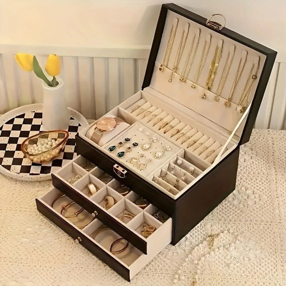 Premium Leather Jewelry Storage Organizer