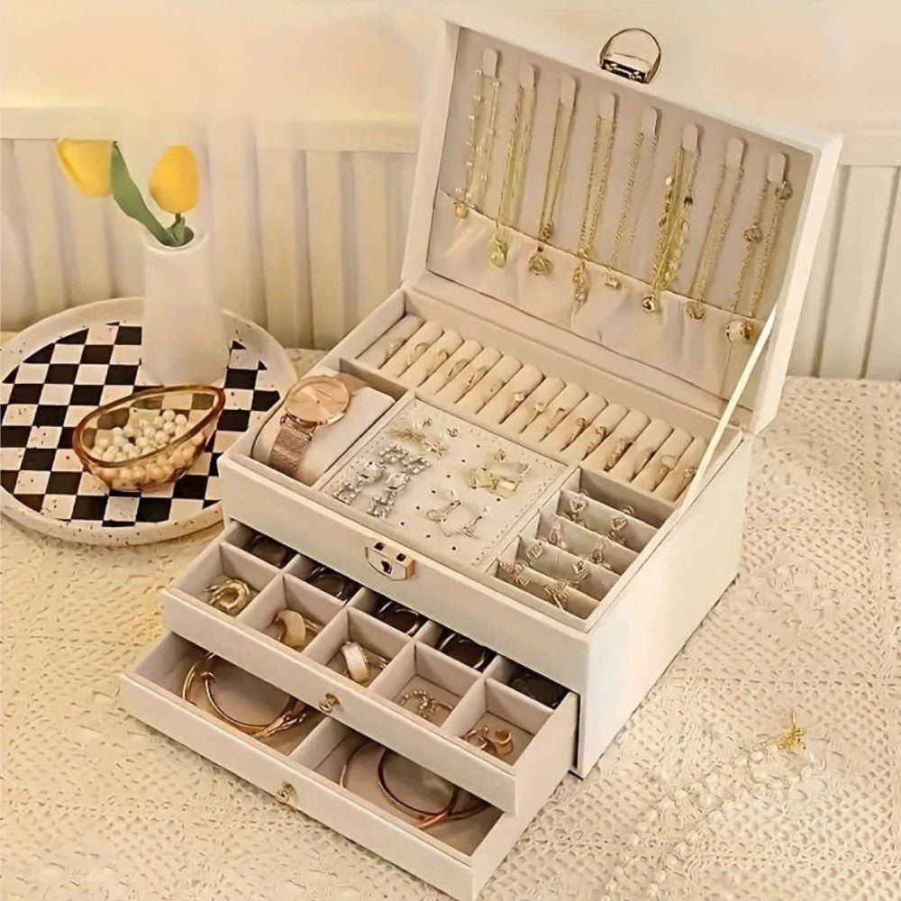 Premium Leather Jewelry Storage Organizer