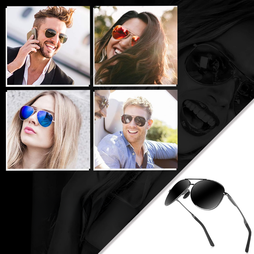 Premium Polarised Aviator Sunglasses - Joey
