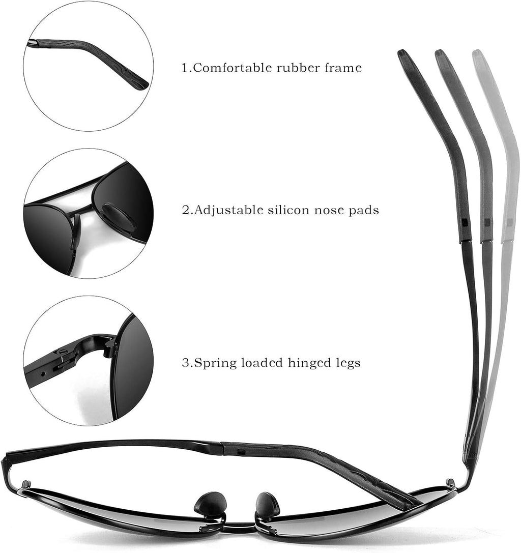 Premium Polarised Aviator Sunglasses - Joey