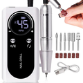 PROFESSIONAL 45000RPM PORTABLE ELECTRIC NAIL FILE WITH RECHARGEABLE BATTERY | LOW NOISE LEVEL FOR MANICURE