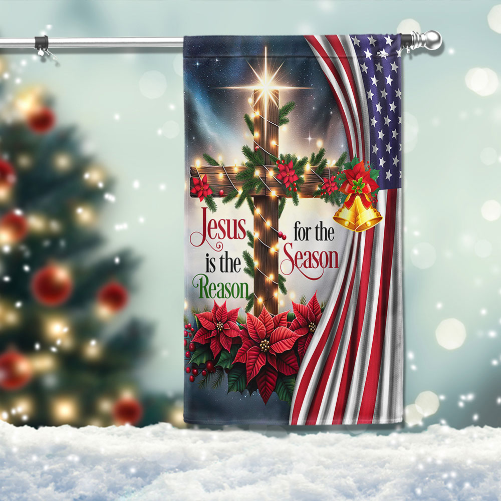 Jesus Christ Christmas Flag Jesus Is The Reason For The Season