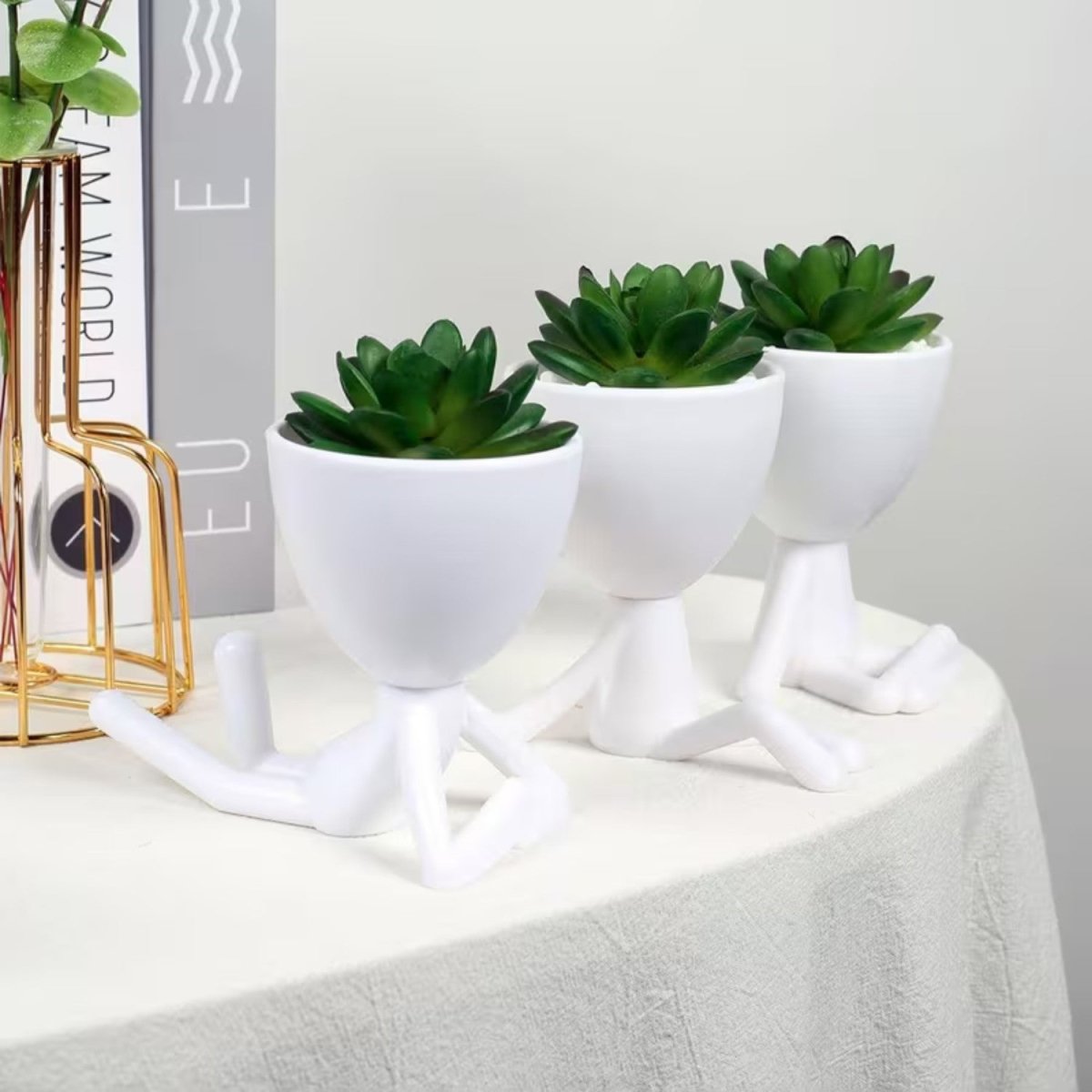 Resin Figure Plant Pot with Unique Design