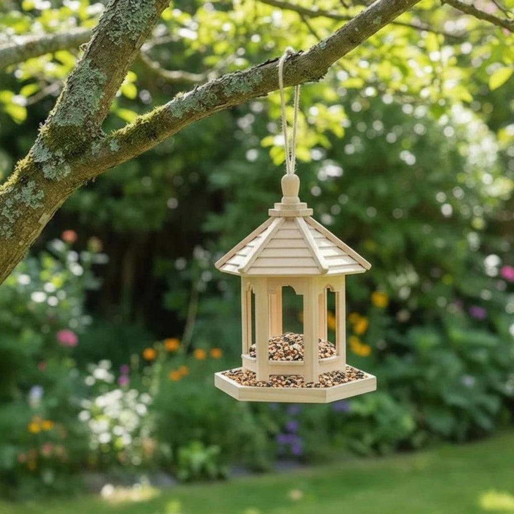 Rustic Wooden Birdhouse with Water System