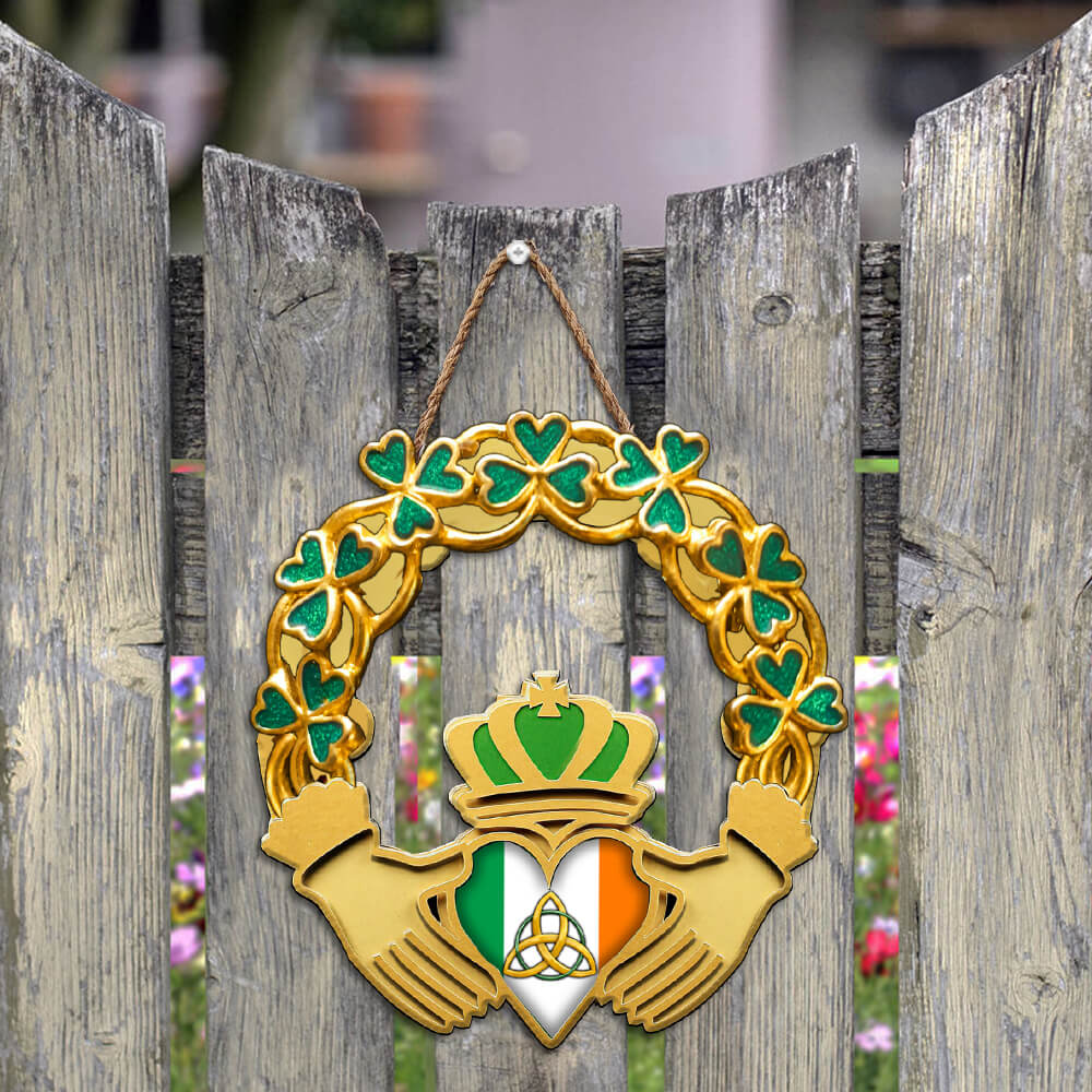 Irish St. Patrick's Day Custom Wooden Sign Claddagh