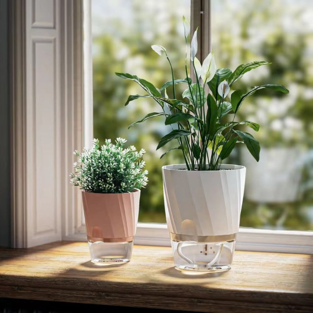 Self-Watering Flowerpot for Clean Indoor Gardening
