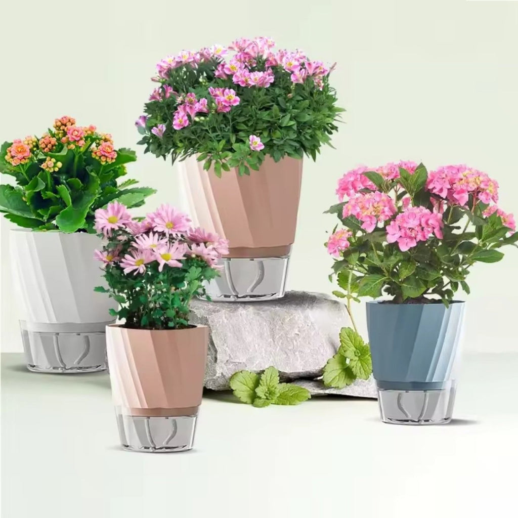 Self-Watering Flowerpot for Clean Indoor Gardening