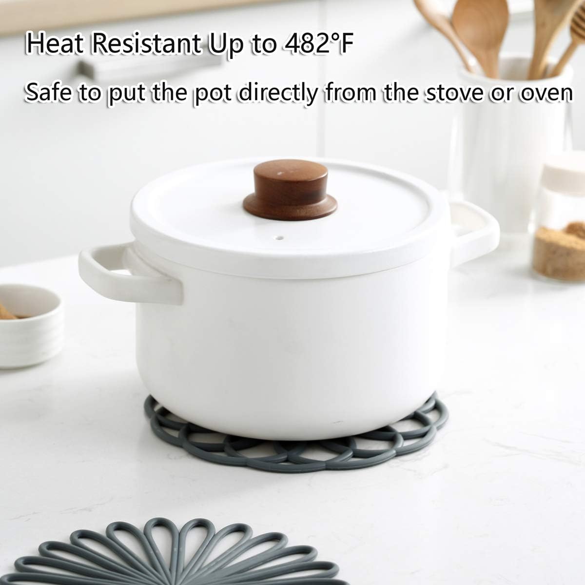 Set of 3 Silicone Coasters: Heat Resistant Heat Pads 1