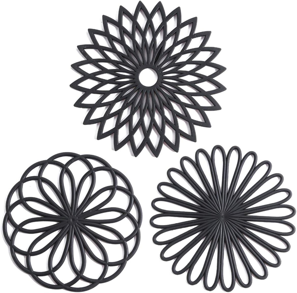 Set of 3 Silicone Coasters: Heat Resistant Heat Pads 1
