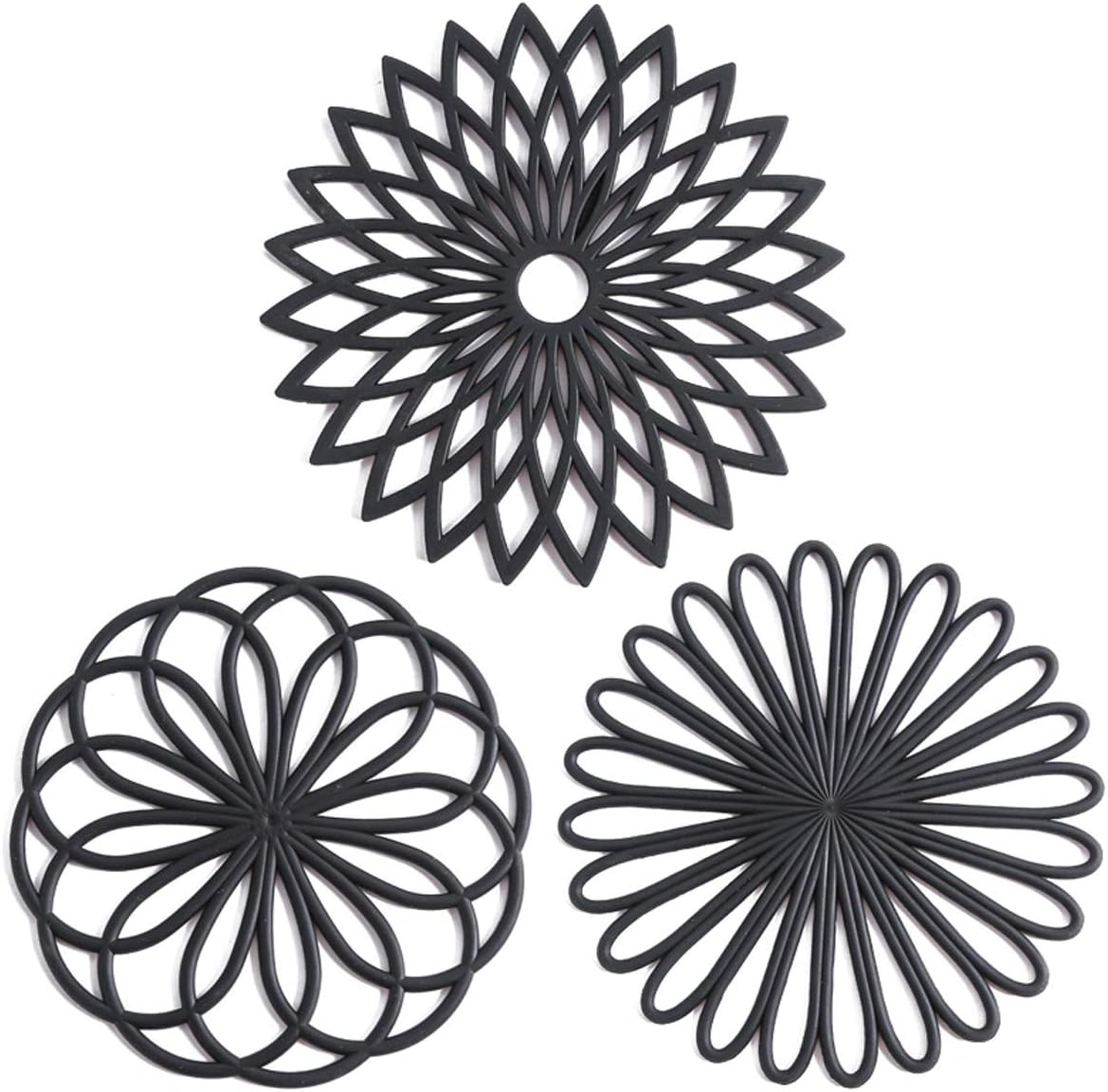 Set of 3 Silicone Coasters: Heat Resistant Heat Pads 1