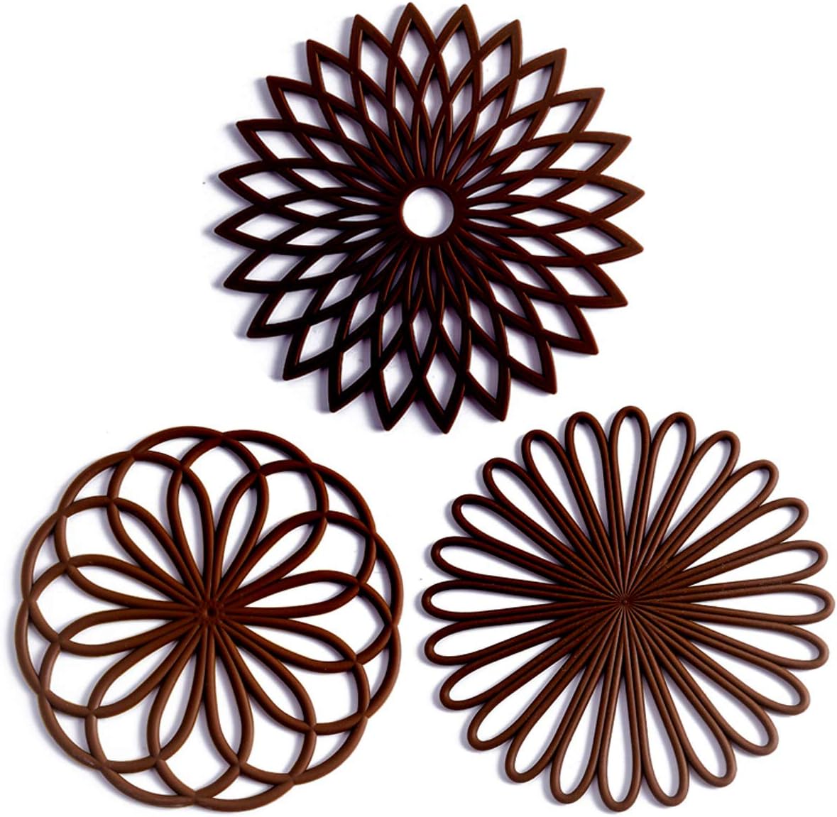 Set of 3 Silicone Coasters: Heat Resistant Heat Pads 1