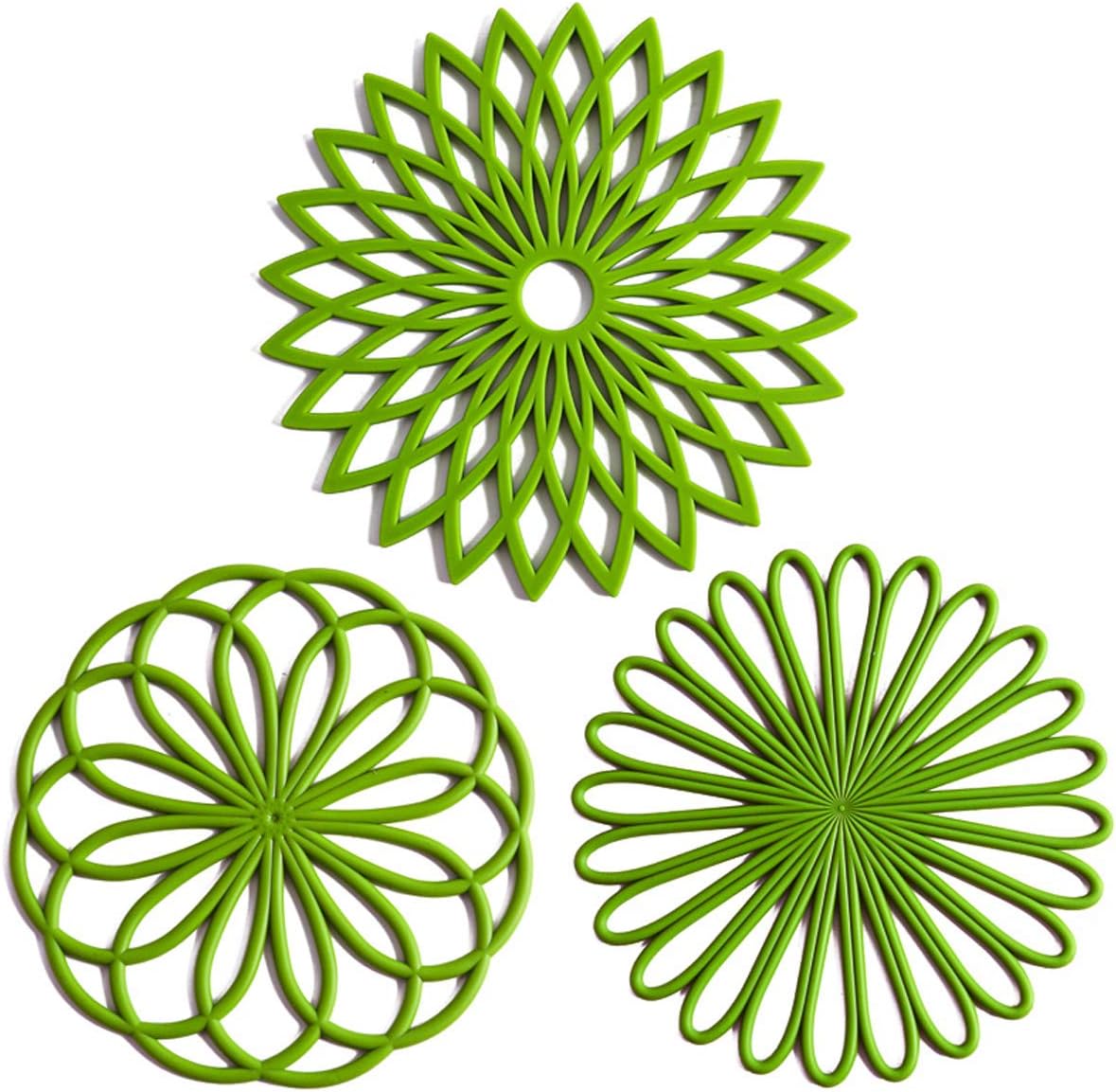 Set of 3 Silicone Coasters: Heat Resistant Heat Pads 1