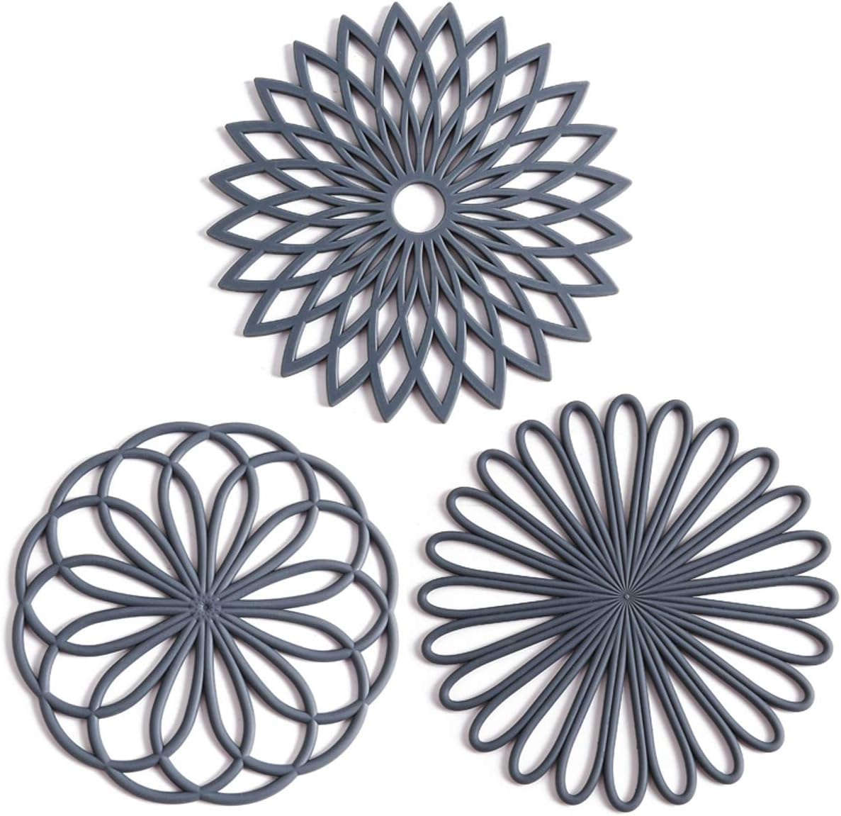 Set of 3 Silicone Coasters: Heat Resistant Heat Pads 1
