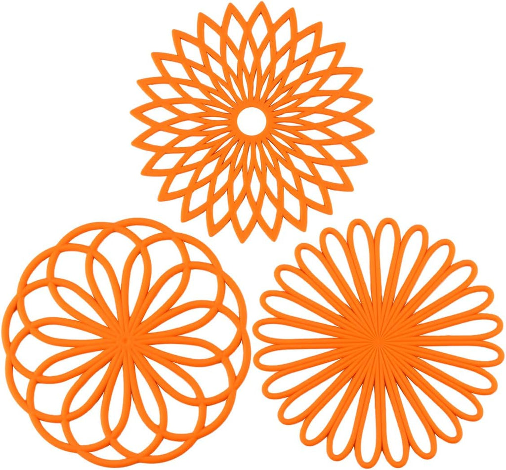 Set of 3 Silicone Coasters: Heat Resistant Heat Pads 1
