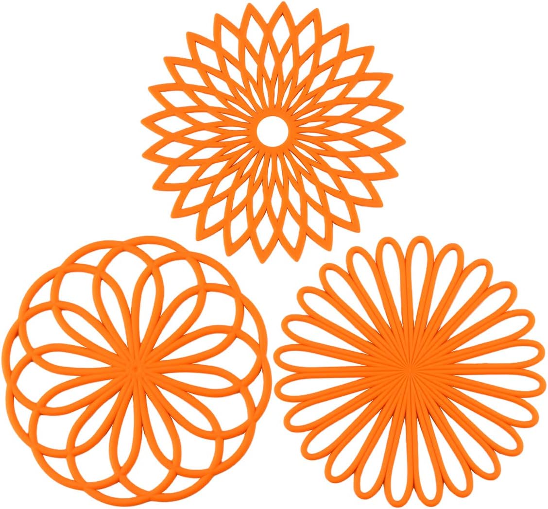 Set of 3 Silicone Coasters: Heat Resistant Heat Pads 1