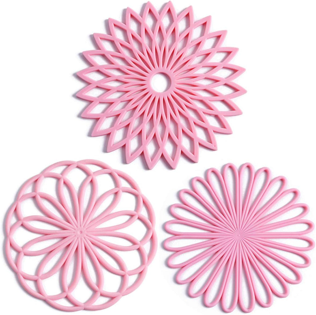 Set of 3 Silicone Coasters: Heat Resistant Heat Pads 1