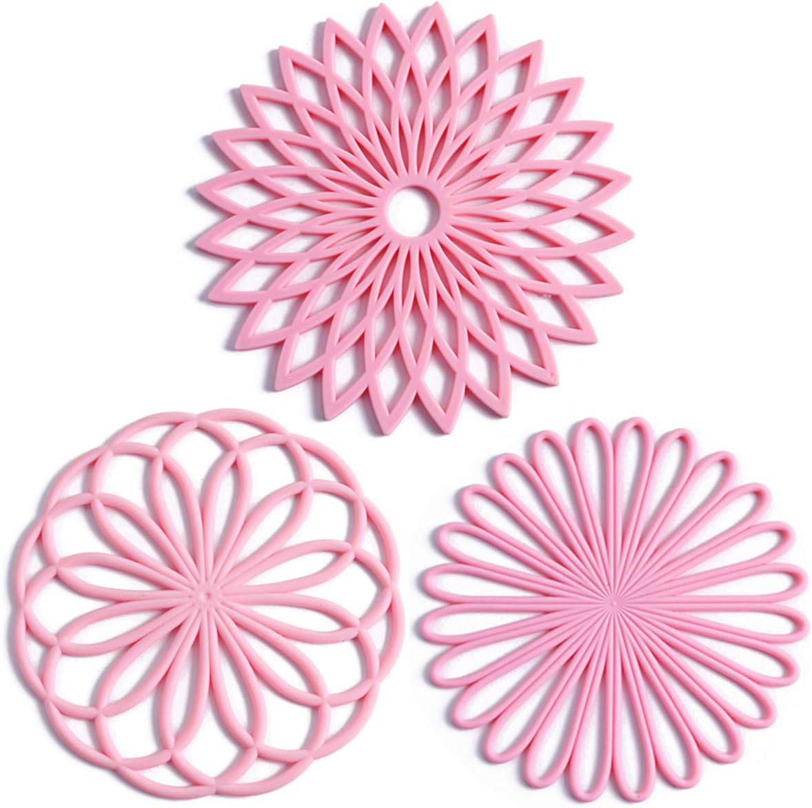 Set of 3 Silicone Coasters: Heat Resistant Heat Pads 1