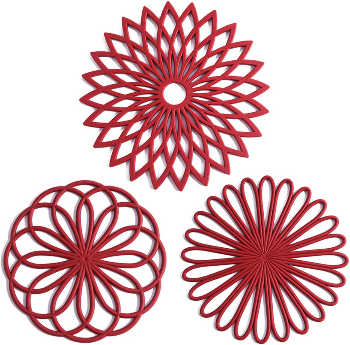 Set of 3 Silicone Coasters: Heat Resistant Heat Pads 1