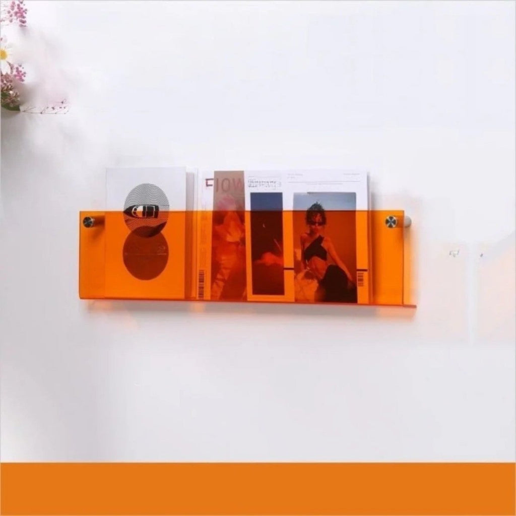 Sleek Clear Acrylic Magazine Wall Shelf