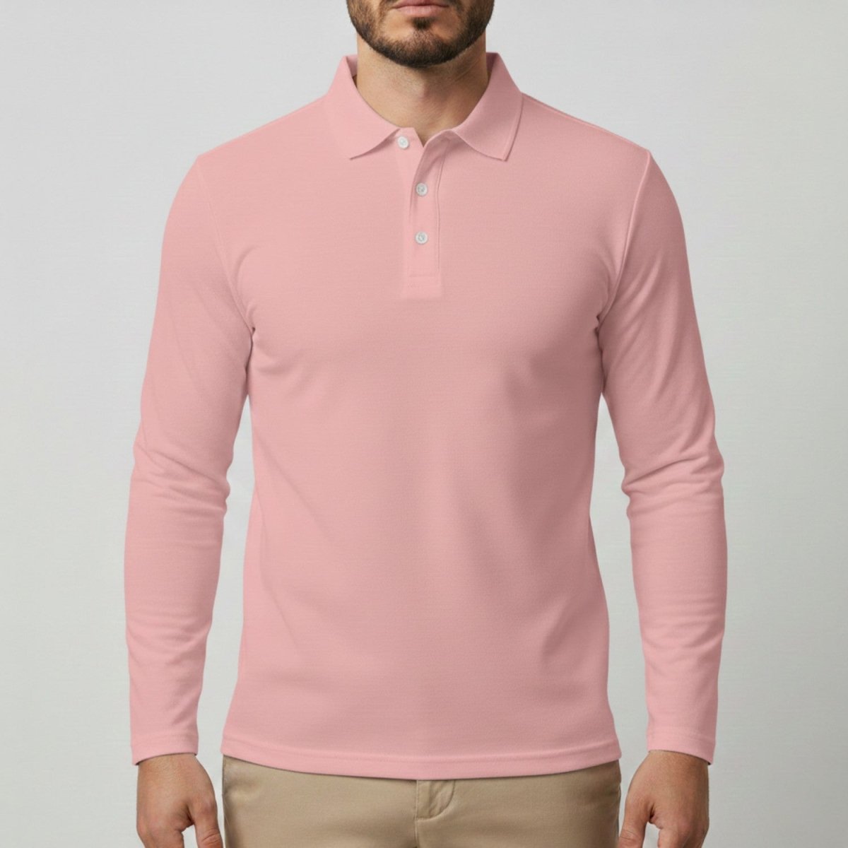 Slim Fit Long Sleeve Polo Shirt