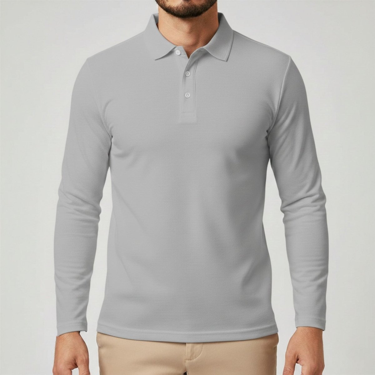 Slim Fit Long Sleeve Polo Shirt
