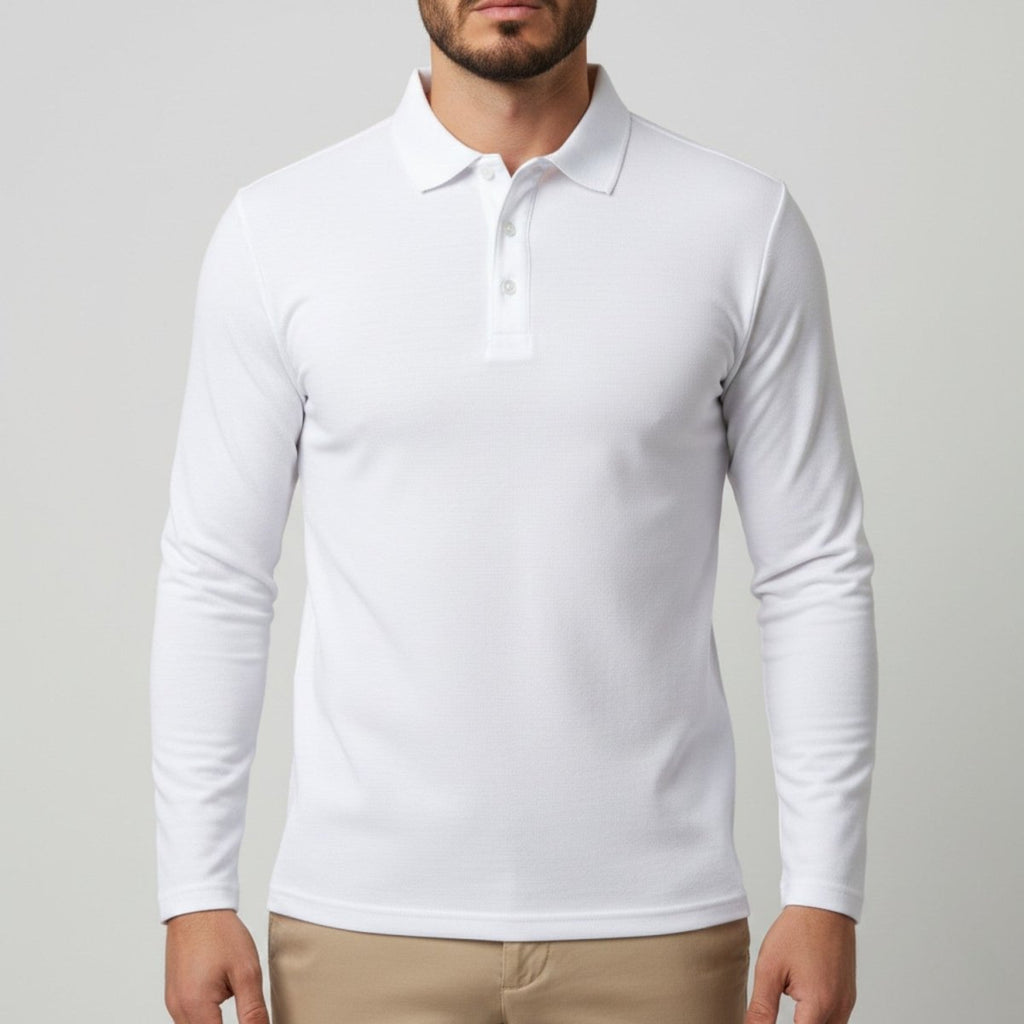 Slim Fit Long Sleeve Polo Shirt