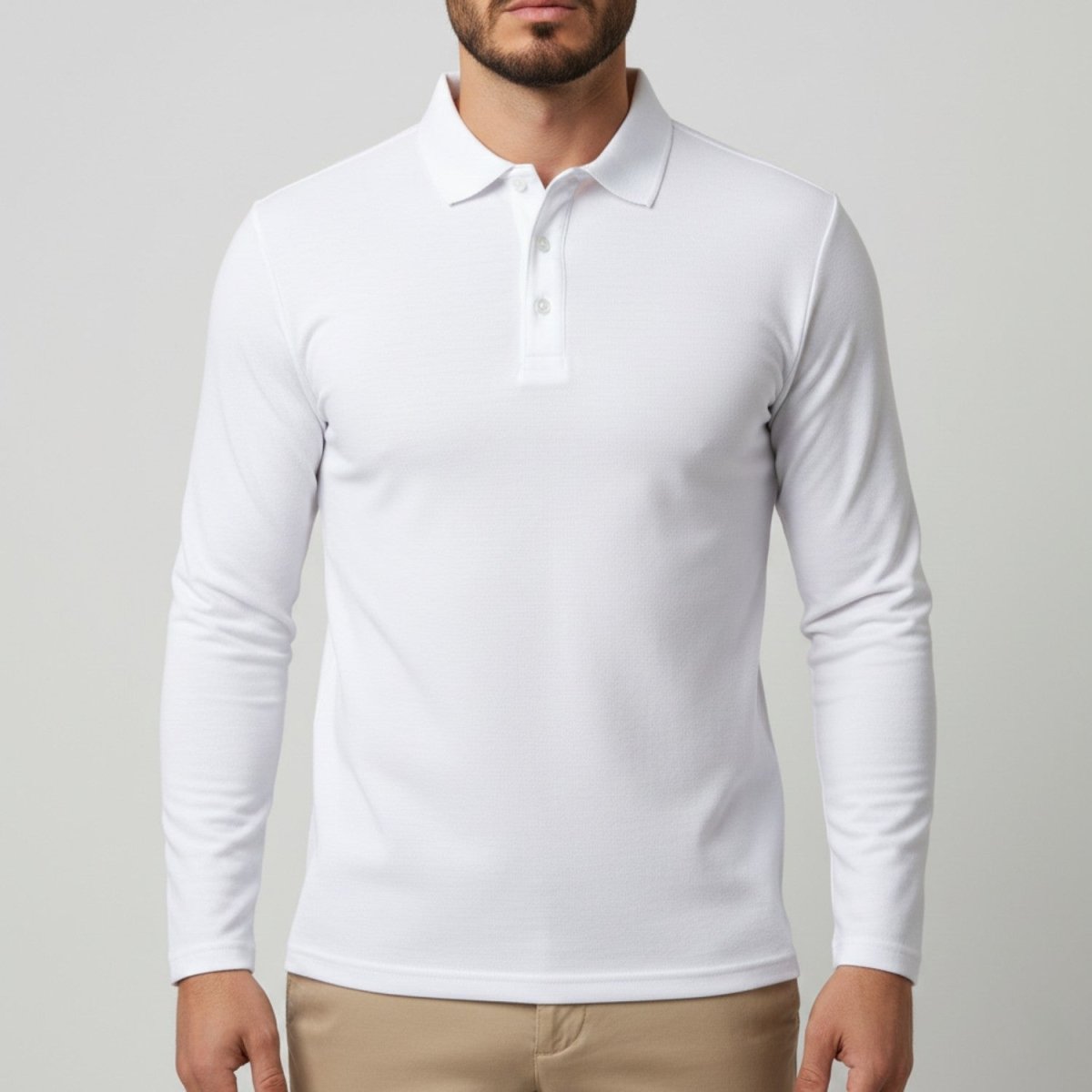 Slim Fit Long Sleeve Polo Shirt
