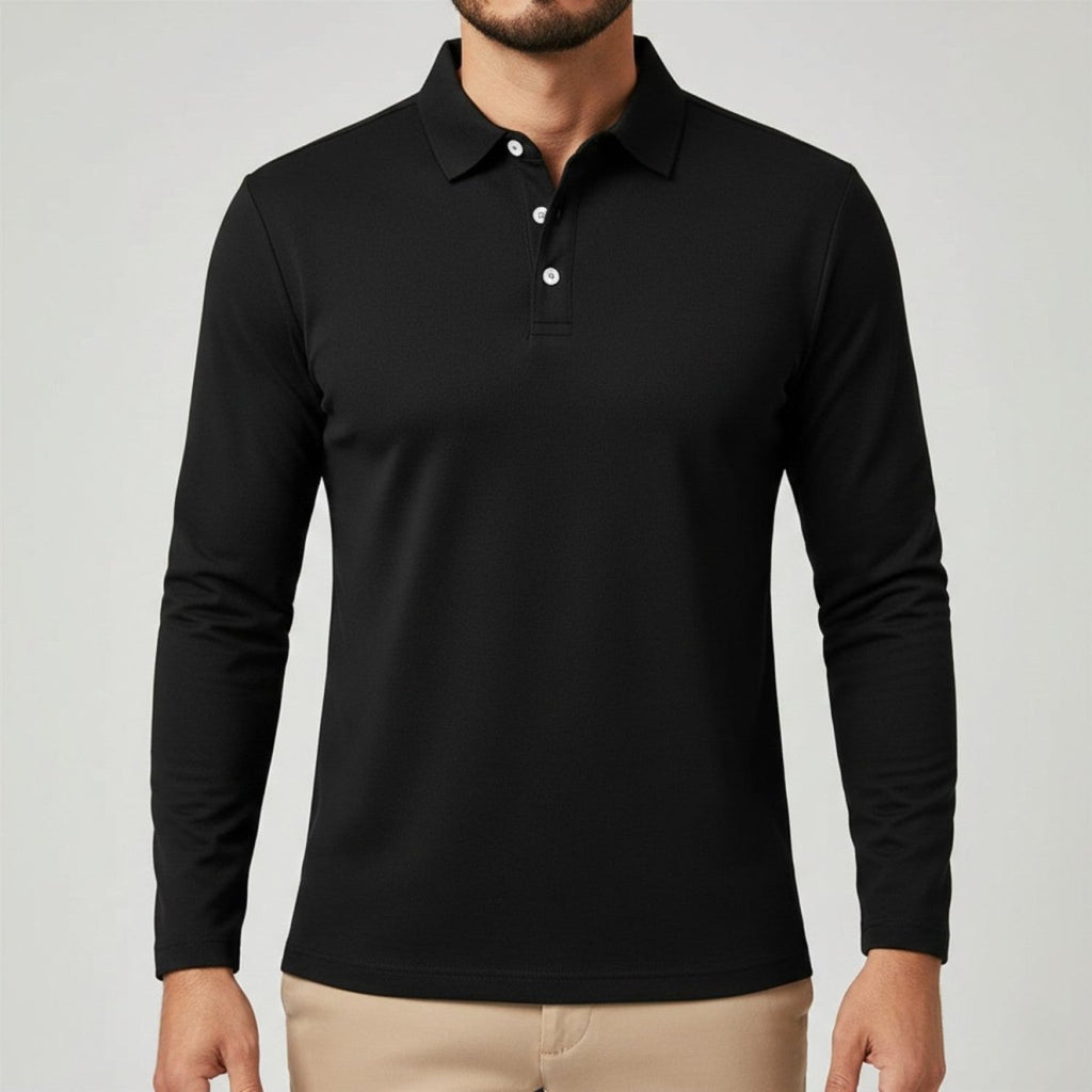 Slim Fit Long Sleeve Polo Shirt