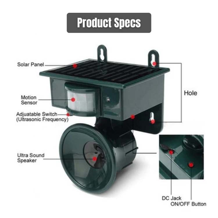 Smart Ultrasonic Solar Bird Repeller